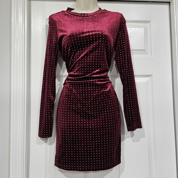 Speechless Dresses & Skirts - Speechless Burgundy Velvet Long Sleeve Dress